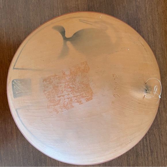 Terracotta hand painted boho plate from Venezuela - Picture 5 of 10